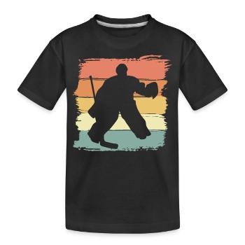 Eishockey Torwart Retro - Kinder Premium Bio T-Shirt - Schwarz - Vorne