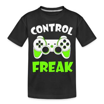Control Freak - Kids' Premium Organic T-Shirt - black - Front