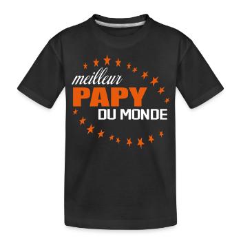 Meilleur Papy Du Monde - T-shirt bio Premium Enfant - noir - Devant