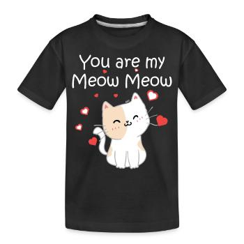 Cat Chat Meow Couples amoureux Preuve d'amour - T-shirt bio Premium Enfant - noir - Devant