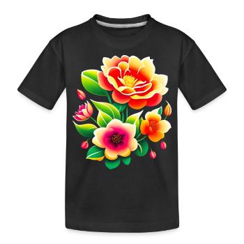 Bouquet de fleurs - T-shirt bio Premium Enfant - noir - Devant