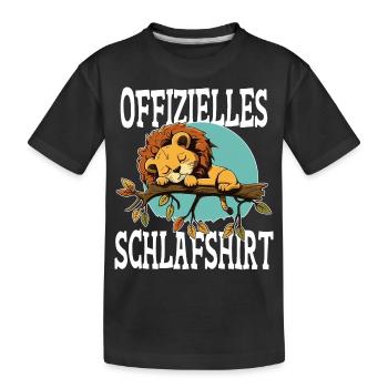 Offizielles Schlafshirt Pyjama Nachthemd Löwe - Kinder Premium Bio T-Shirt - Schwarz - Vorne