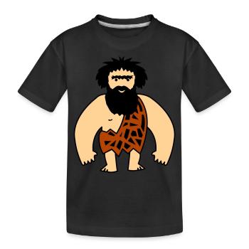 Homme des cavernes - T-shirt bio Premium Enfant - noir - Devant