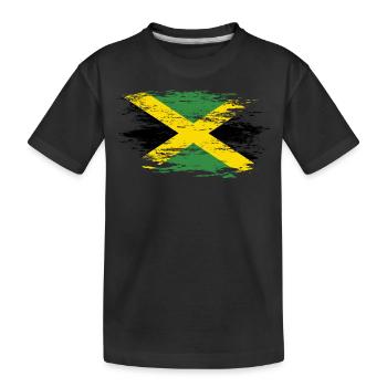 Jamaika Flagge used - Kinder Premium Bio T-Shirt - Schwarz - Vorne