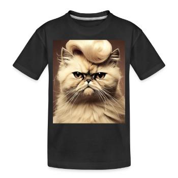 Persian cat Negan as Rockabilly - Kids' Premium Organic T-Shirt - black - Front