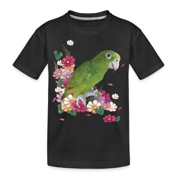 Der Amazonas-Königspapagei - Kinder Premium Bio T-Shirt - Schwarz - Vorne