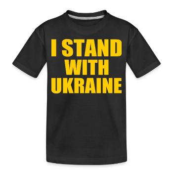 I stand with ukraine - Kids' Premium Organic T-Shirt - black - Front
