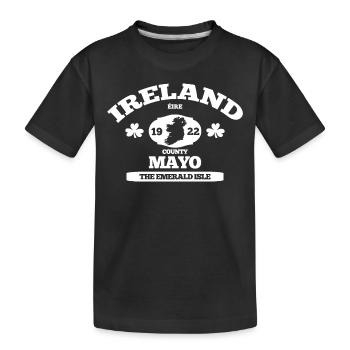 Mayo Ireland. Classic Irish Design - Kids' Premium Organic T-Shirt - black - Front