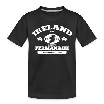 Fermanagh Ireland. Classic Irish Design - Kids' Premium Organic T-Shirt - black - Front