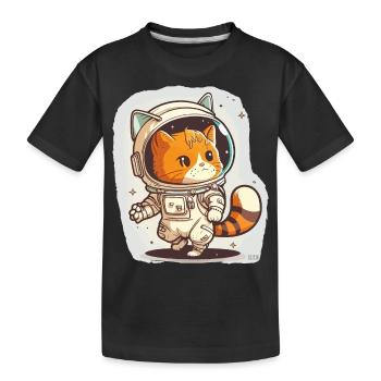 Cosmic Cat - Kids' Premium Organic T-Shirt - black - Front