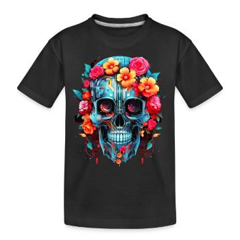 Cyborg Skull Robot Android Sugar Skull - T-shirt bio Premium Enfant - noir - Devant