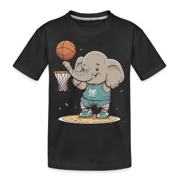 Éléphant de basket-ball - T-shirt bio Premium Enfant - noir - Devant