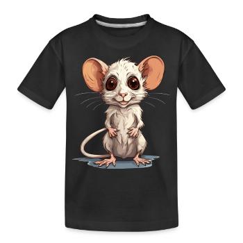 cute mouse - Kids' Premium Organic T-Shirt - black - Front