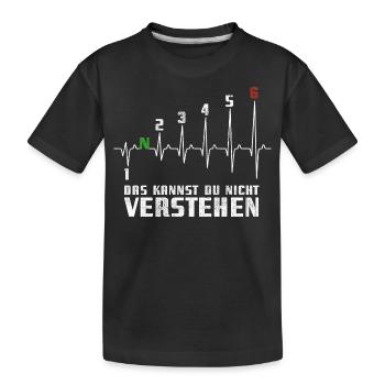 1N23456 Motorrad Gangschaltung - Adrenalin - Puls - Kinder Premium Bio T-Shirt - Schwarz - Vorne