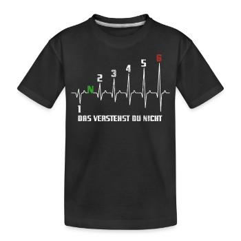 1N23456 Motorrad Gangschaltung - Adrenalin - Puls - Kinder Premium Bio T-Shirt - Schwarz - Vorne