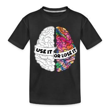 Utilisez-le ou perdez-le - Cerveau créatif analytique - T-shirt bio Premium Enfant - noir - Devant