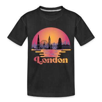 Londres Skyline Royaume-Uni Voyage - T-shirt bio Premium Enfant - noir - Devant