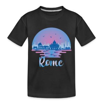 Rome Skyline - Italie Voyage - Roma Italia - T-shirt bio Premium Enfant - noir - Devant