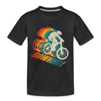 Downhill Mountain Biker MTB - Kinder Premium Bio T-Shirt - Schwarz - Vorne