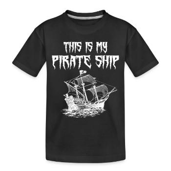 Ceci est mon bateau pirate - T-shirt bio Premium Enfant - noir - Devant