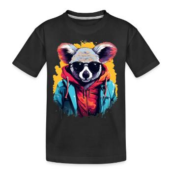 Streetstyle-Koalabär | Koala-Liebhaber - Kinder Premium Bio T-Shirt - Schwarz - Vorne