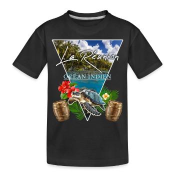 La Réunion Plage Et Paradis Océan indien - T-shirt bio Premium Enfant - noir - Devant