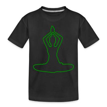4 Yoga Padmasana ou fleur de lotus | 5ème Flamme Verte - T-shirt bio Premium Enfant - noir - Devant
