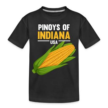 Indiana Fil-Am design for proud Pinoys - Kids' Premium Organic T-Shirt - black - Front