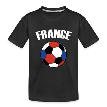 Frankreich-Fußballfan - Kinder Premium Bio T-Shirt - Schwarz - Vorne