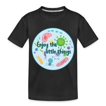 Viel Spaß mit den kleinen Dingen - Lustige Mikrobiologie - Kinder Premium Bio T-Shirt - Schwarz - Vorne