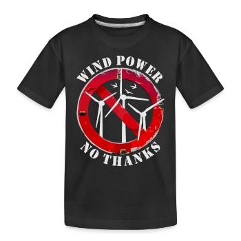 Énergie éolienne Non merci, non à l’énergie éolienne - T-shirt bio Premium Enfant - noir - Devant