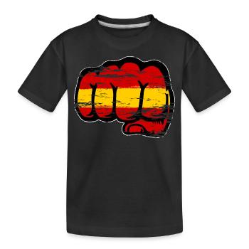 Drapeau de l’Espagne Main Poing Utilisé - T-shirt bio Premium Enfant - noir - Devant
