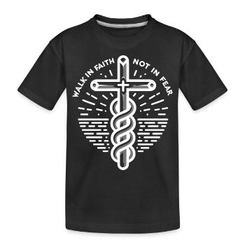 Marchez dans la foi, pas dans la peur - T-shirt bio Premium Enfant - noir - Devant