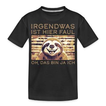 Irgendwas ist hier faul Oh das bin ja ich - Kinder Premium Bio T-Shirt - Schwarz - Vorne