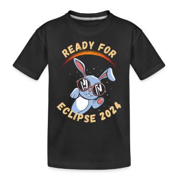 Prêt pour l’éclipse solaire de 2024 - T-shirt bio Premium Enfant - noir - Devant