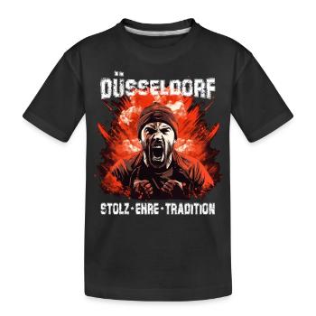 Düsseldorf Stolz Ehre Tradition Ultras Düsseldorf - Kinder Premium Bio T-Shirt - Schwarz - Vorne