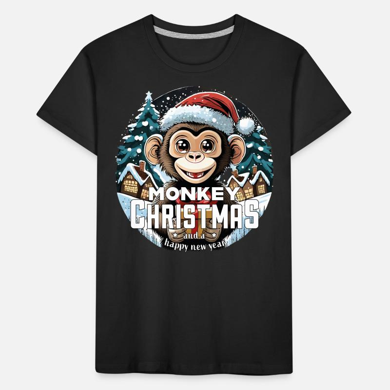 Weihnachtsaffe - Monkey Christmas Kinder Premium Bio T-Shirt