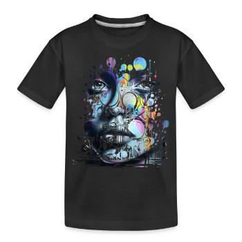 Graffiti Street Art Spray Vintage Schablone Retro - Kinder Premium Bio T-Shirt - Schwarz - Vorne