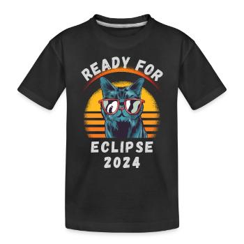 Prêt pour l’éclipse solaire de 2024 - T-shirt bio Premium Enfant - noir - Devant