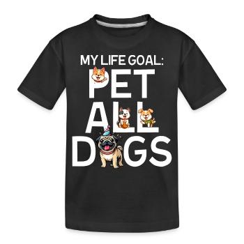 Mon objectif de vie est d’caresser tous les chiens - T-shirt bio Premium Enfant - noir - Devant