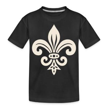 Schlichtes Fleur de lis Design - Kinder Premium Bio T-Shirt - Schwarz - Vorne