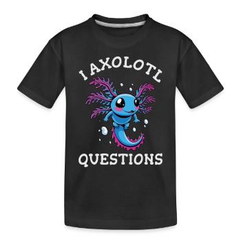 Axolotl pose beaucoup de questions - T-shirt bio Premium Enfant - noir - Devant