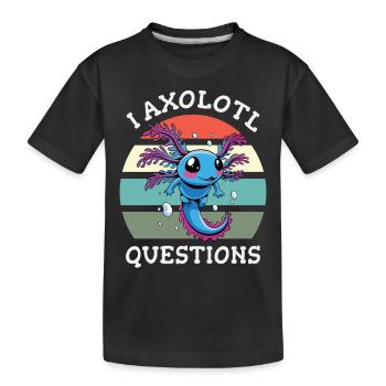 Axolotl pose beaucoup de questions - T-shirt bio Premium Enfant - noir - Devant