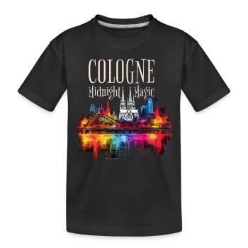 Cologne, Cathédrale De Cologne, Allemagne, Ville, Horizon, Nuit - T-shirt bio Premium Enfant - noir - Devant