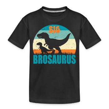 Big Brosaurus Big Brothersaurus Dino Brother - Kids' Premium Organic T-Shirt - black - Front