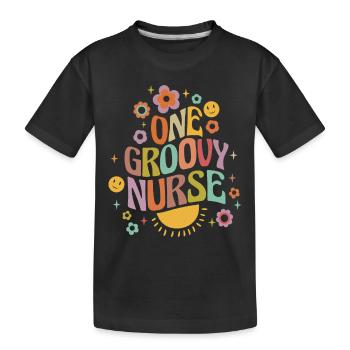 One groovy nurse - Kids' Premium Organic T-Shirt - black - Front