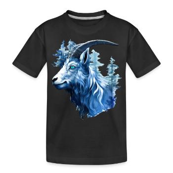 Ziege - Kinder Premium Bio T-Shirt - Schwarz - Vorne
