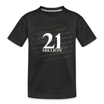 T-shirt 21 millions de bitcoins Satoshi Nakamoto - T-shirt bio Premium Enfant - noir - Devant