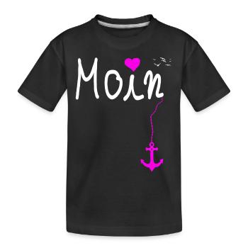 Moin Pink Pinker Glitzer Bling Prinzessin - Kinder Premium Bio T-Shirt - Schwarz - Vorne