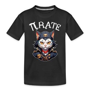 Chat pirate de Pi Day - T-shirt bio Premium Enfant - noir - Devant